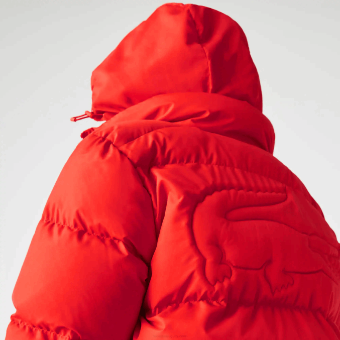 rojo f8m VVL0A2617 mujer Lacoste chaqueta acolchada plegable