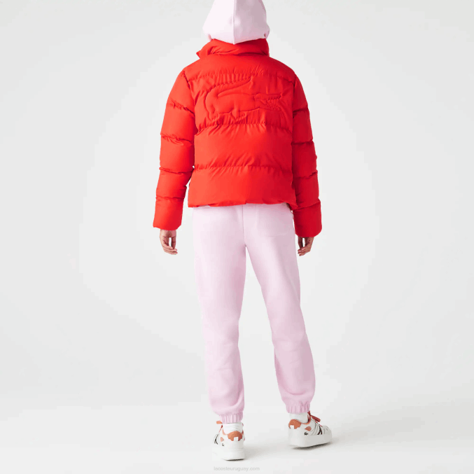 rojo f8m VVL0A2617 mujer Lacoste chaqueta acolchada plegable