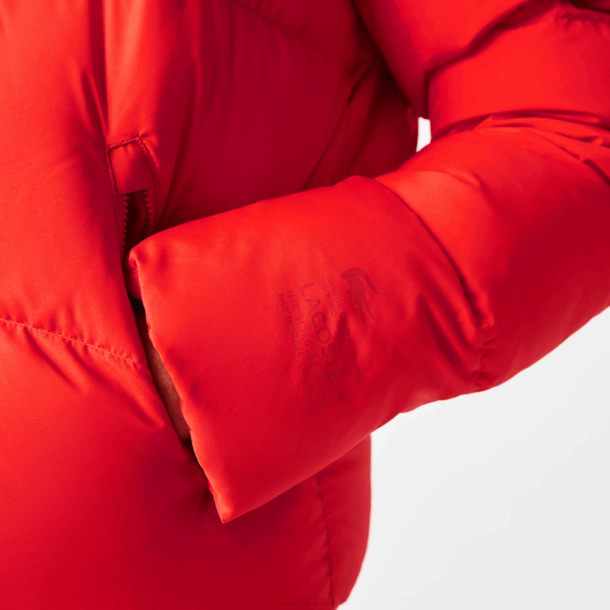 rojo f8m VVL0A2617 mujer Lacoste chaqueta acolchada plegable