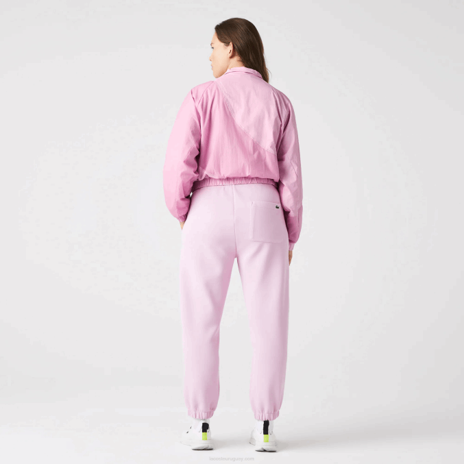 rosa z4h VVL0A2627 mujer Lacoste chamarra de nailon con forro de malla