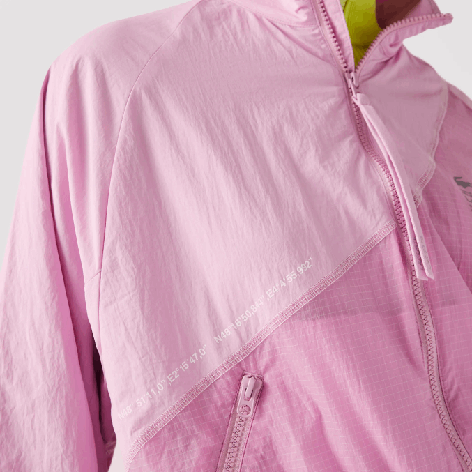 rosa z4h VVL0A2627 mujer Lacoste chamarra de nailon con forro de malla