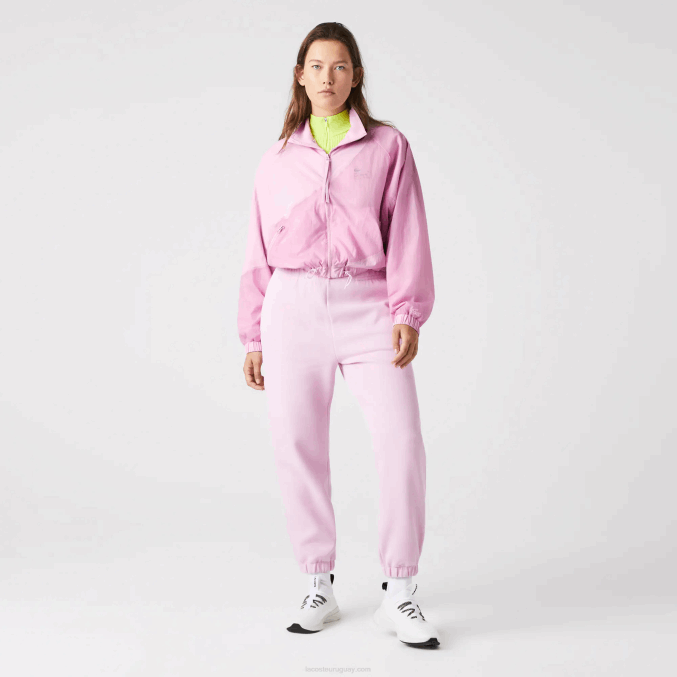 rosa z4h VVL0A2627 mujer Lacoste chamarra de nailon con forro de malla