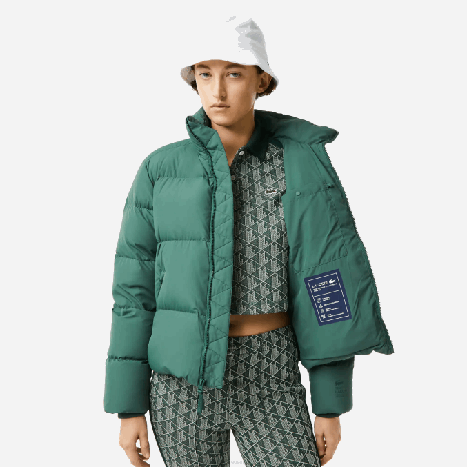 verde 5hx VVL0A2615 mujer Lacoste chaqueta acolchada plegable