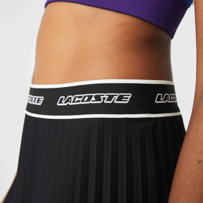 negro 031 VVL0A2352 mujer Lacoste falda plisada con cintura elástica