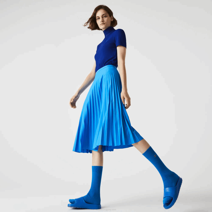 tv azul VVL0A2600 mujer Lacoste falda plisada fluida con cintura elástica