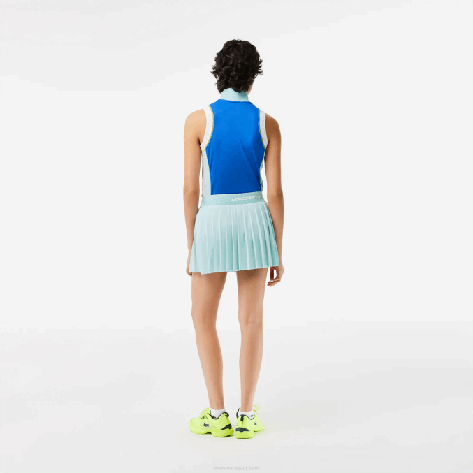 verde claro amarillo tid VVL0A2389 mujer Lacoste faldas plisadas de tenis con shorts incorporados