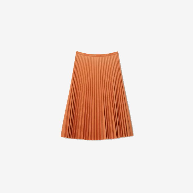 wwc naranja VVL0A2599 mujer Lacoste falda plisada fluida con cintura elástica