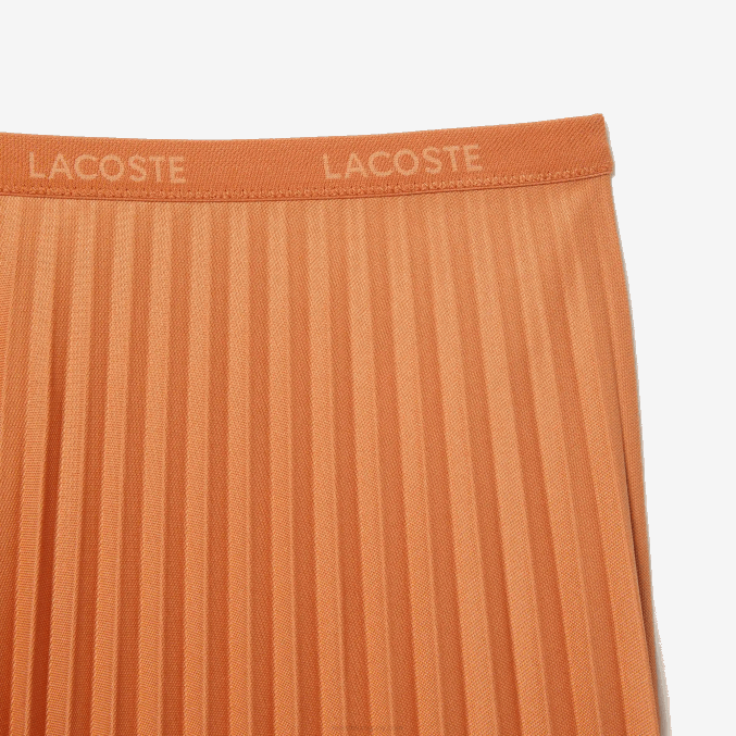wwc naranja VVL0A2599 mujer Lacoste falda plisada fluida con cintura elástica