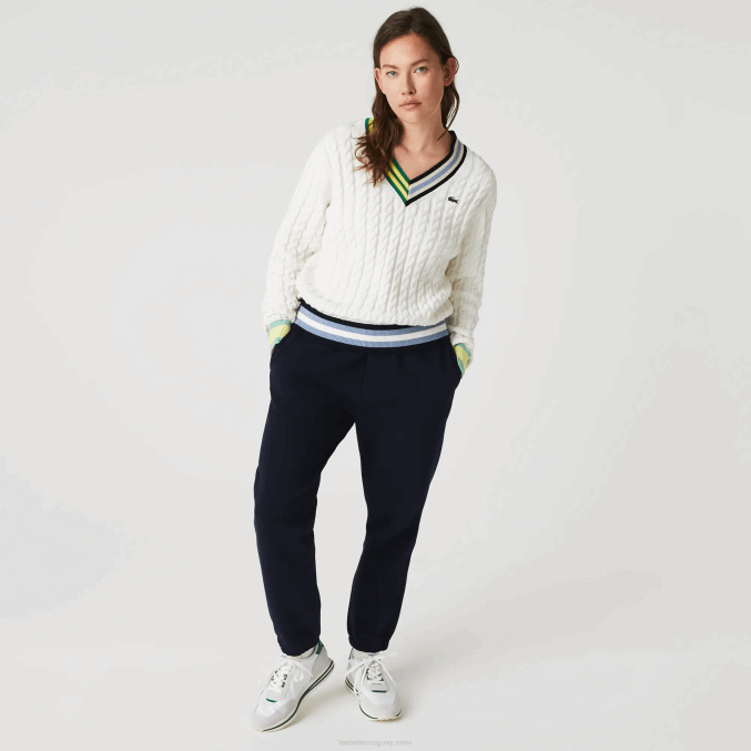 azul marino 166 VVL0A2413 mujer Lacoste joggers de mezcla de algodón