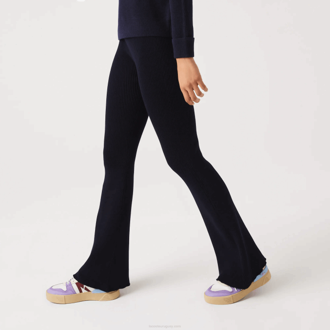azul marino 166 VVL0A2561 mujer Lacoste leggins tejidos de canalé sin costuras