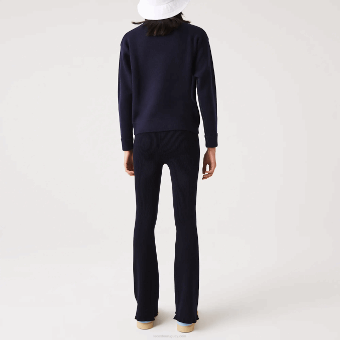 azul marino 166 VVL0A2561 mujer Lacoste leggins tejidos de canalé sin costuras
