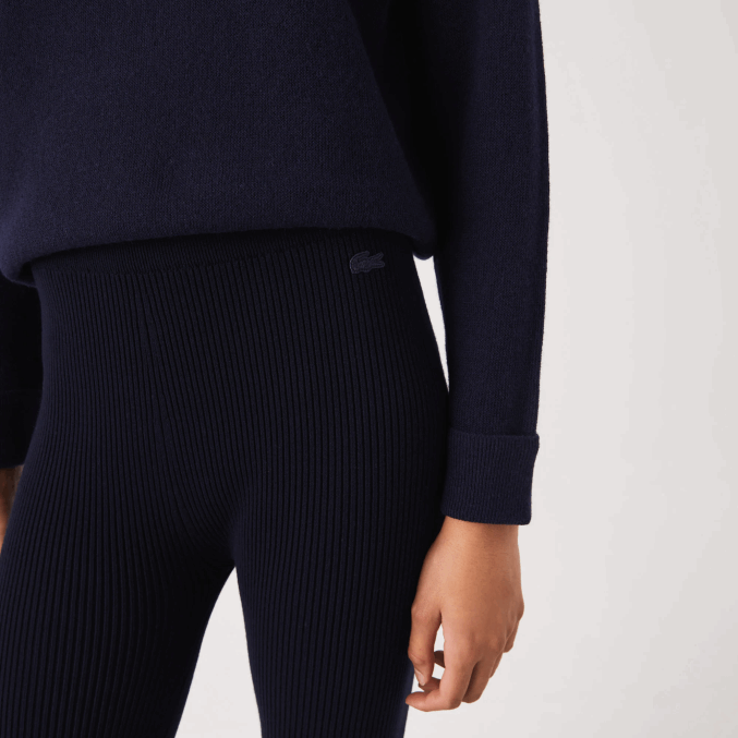 azul marino 166 VVL0A2561 mujer Lacoste leggins tejidos de canalé sin costuras