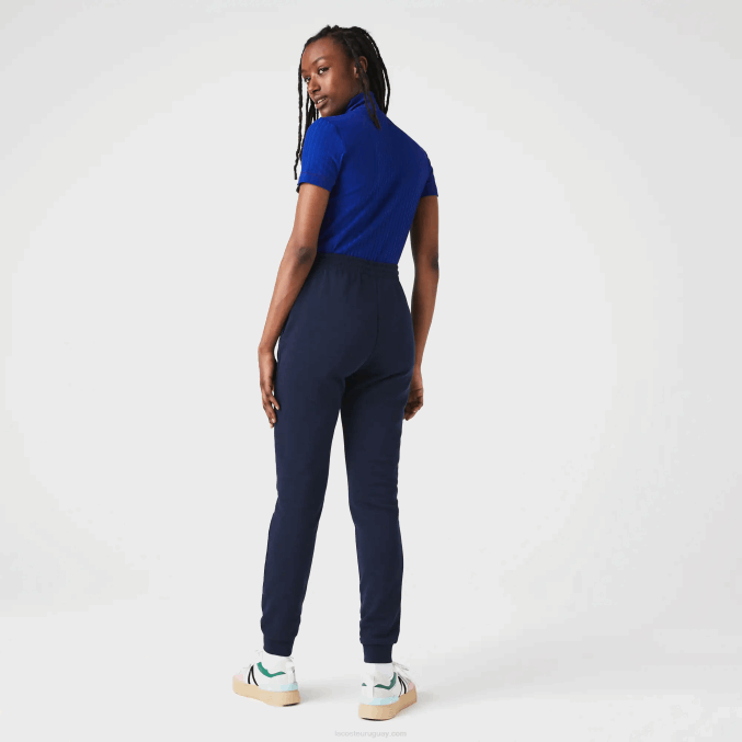 azul marino 166 VVL0A2593 mujer Lacoste pantalones de chándal de felpa ligera
