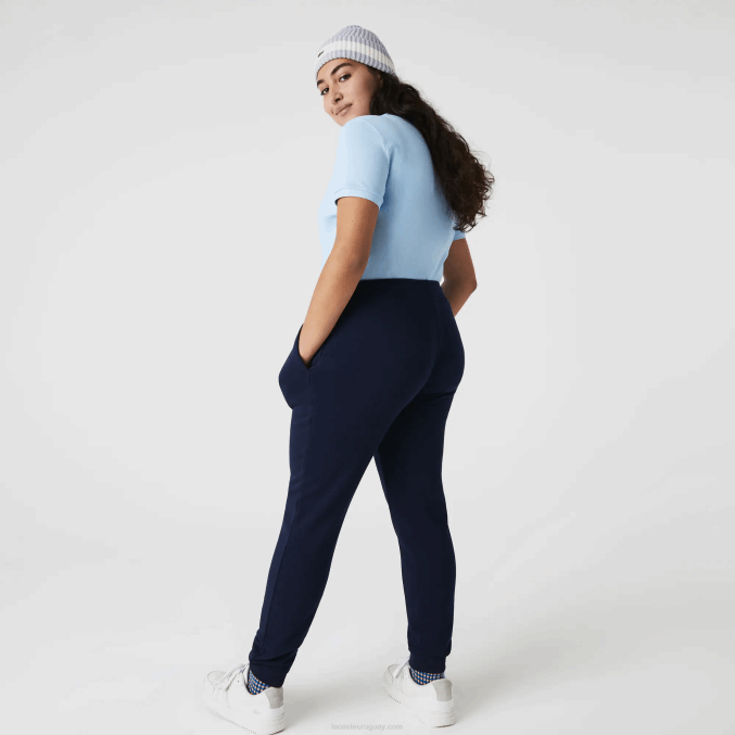 azul marino 166 VVL0A2593 mujer Lacoste pantalones de chándal de felpa ligera