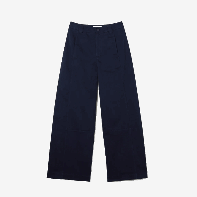 azul marino 166 VVL0A2652 mujer Lacoste pantalones de gabardina de algodón