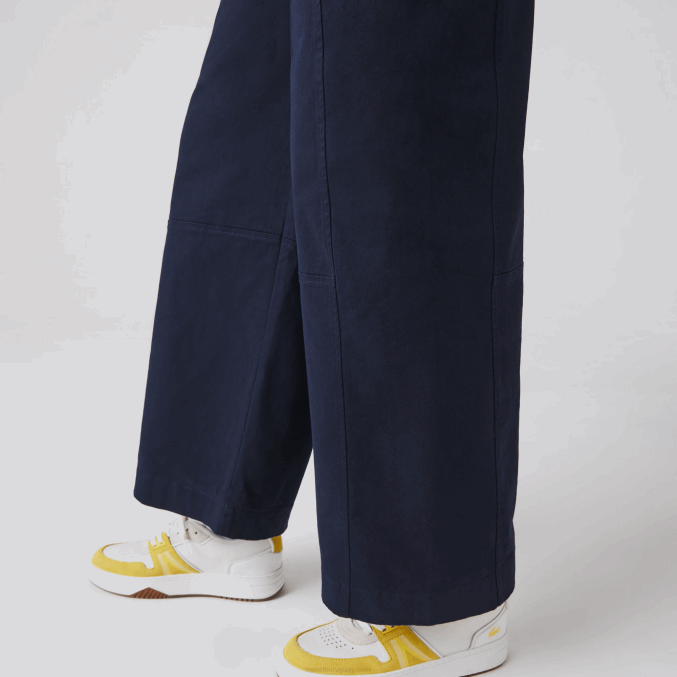 azul marino 166 VVL0A2652 mujer Lacoste pantalones de gabardina de algodón
