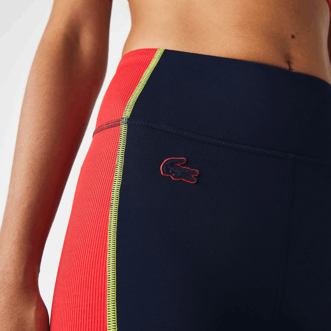 azul marino rojo 4xh VVL0A2532 mujer Lacoste leggins deportivos con efecto tejido y bloques de color