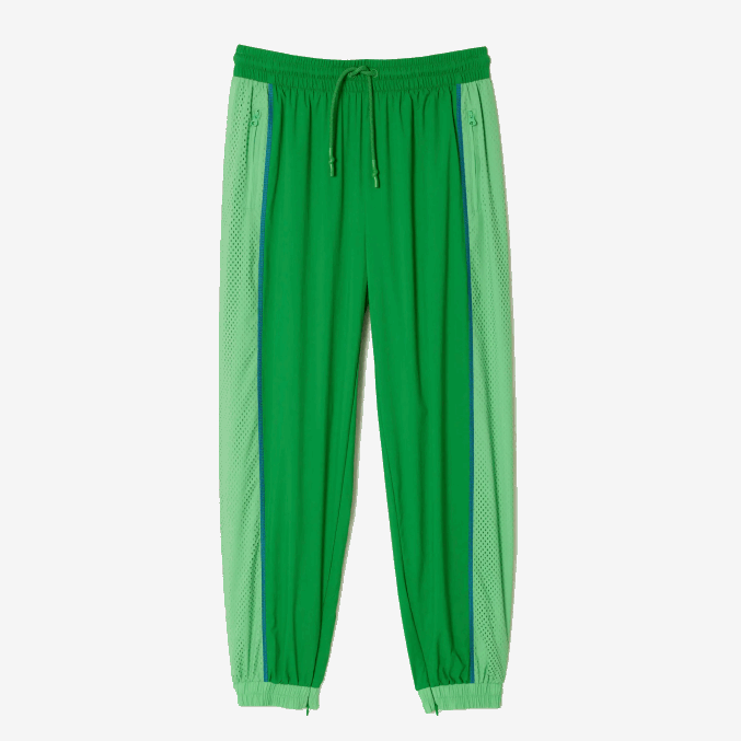 base de datos verde VVL0A2426 mujer Lacoste pants con efecto perforado