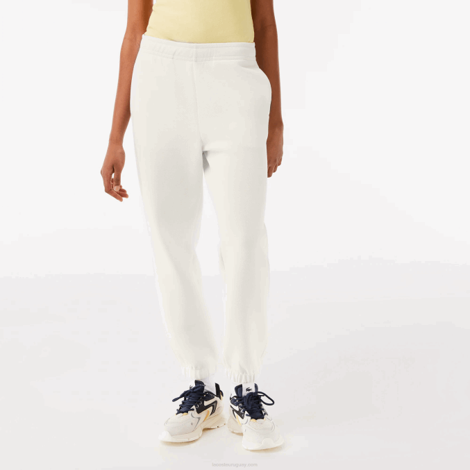 blanco 70v VVL0A2551 mujer Lacoste joggers de mezcla de algodón