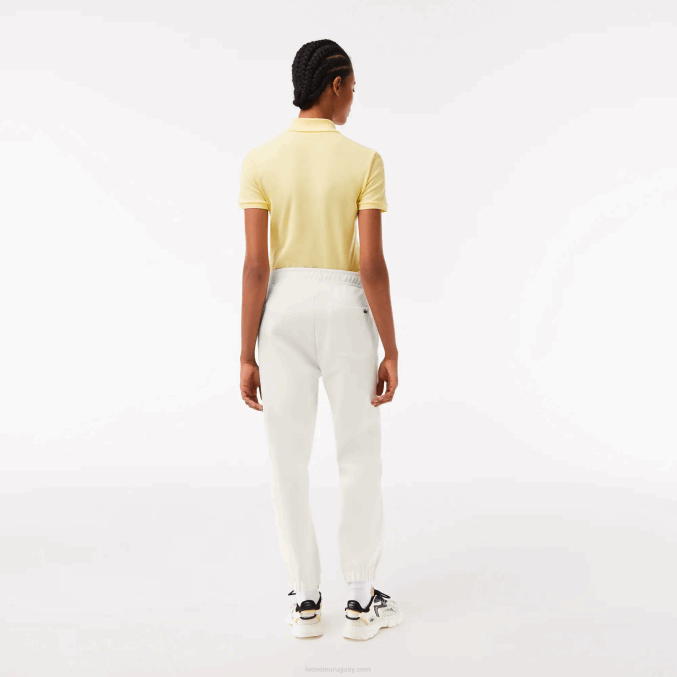 blanco 70v VVL0A2551 mujer Lacoste joggers de mezcla de algodón