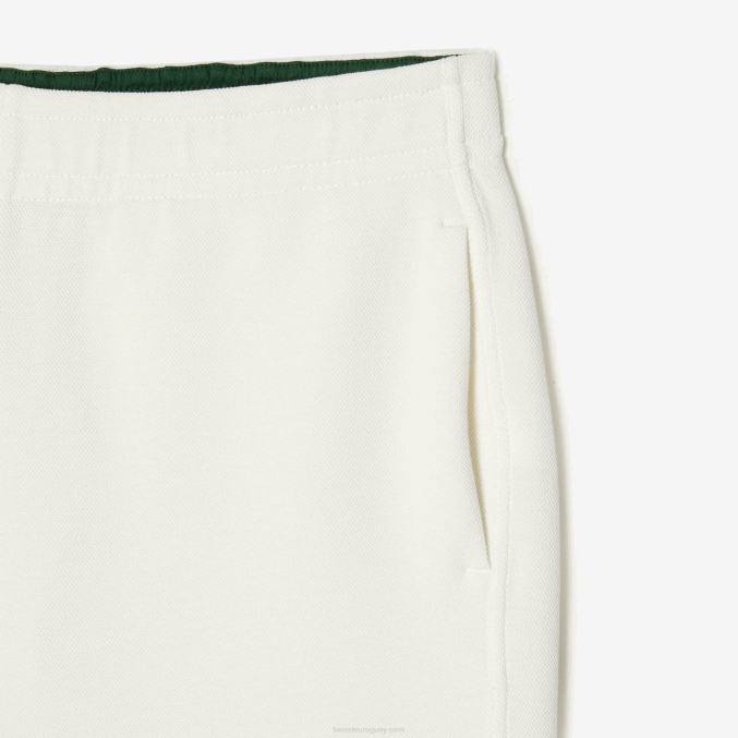 blanco 70v VVL0A2551 mujer Lacoste joggers de mezcla de algodón