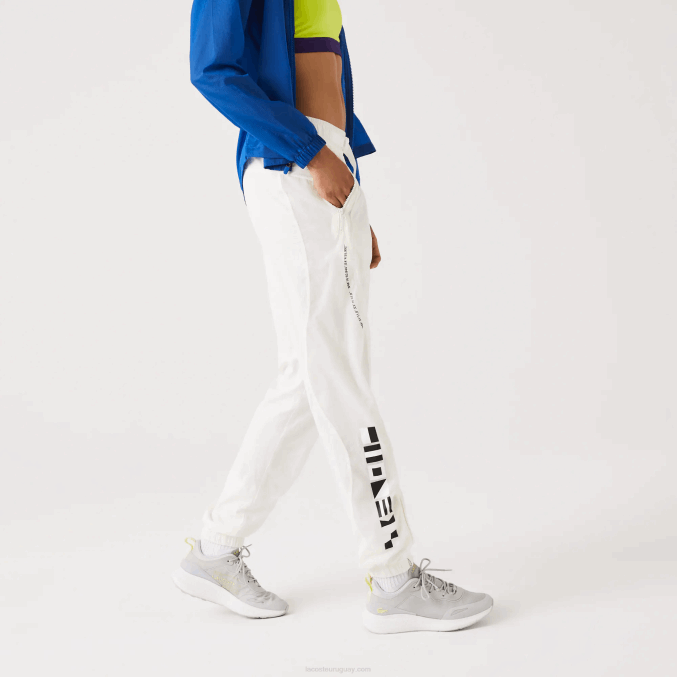 blanco 70v VVL0A2554 mujer Lacoste pantalones de chándal con estampado náutico