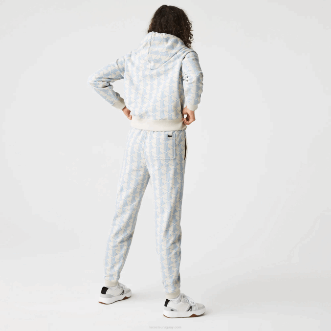 blanco azul dpq VVL0A2574 mujer Lacoste pantalones de chándal con diseño de monograma en vivo