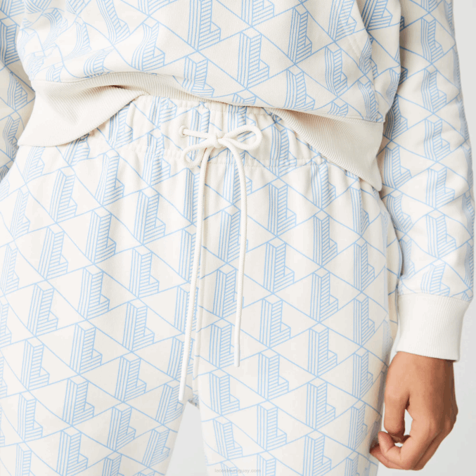 blanco azul dpq VVL0A2574 mujer Lacoste pantalones de chándal con diseño de monograma en vivo