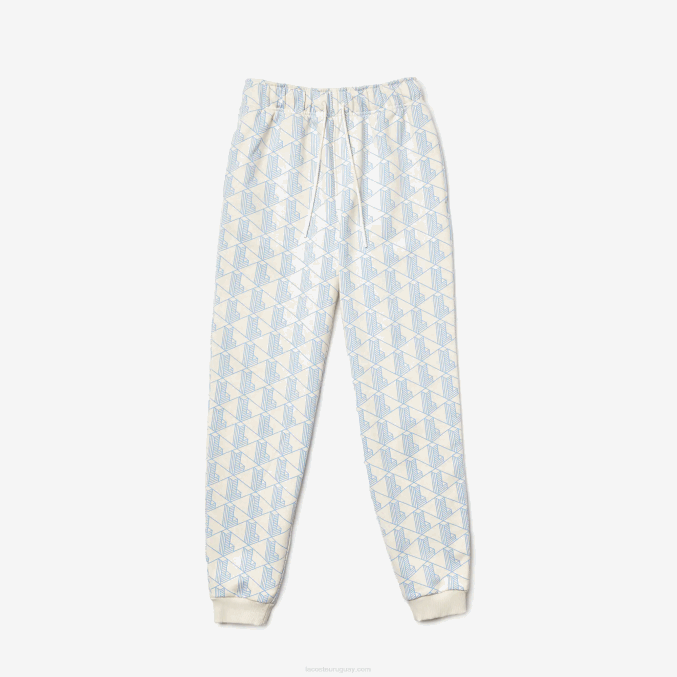 blanco azul dpq VVL0A2574 mujer Lacoste pantalones de chándal con diseño de monograma en vivo