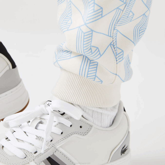 blanco azul dpq VVL0A2574 mujer Lacoste pantalones de chándal con diseño de monograma en vivo