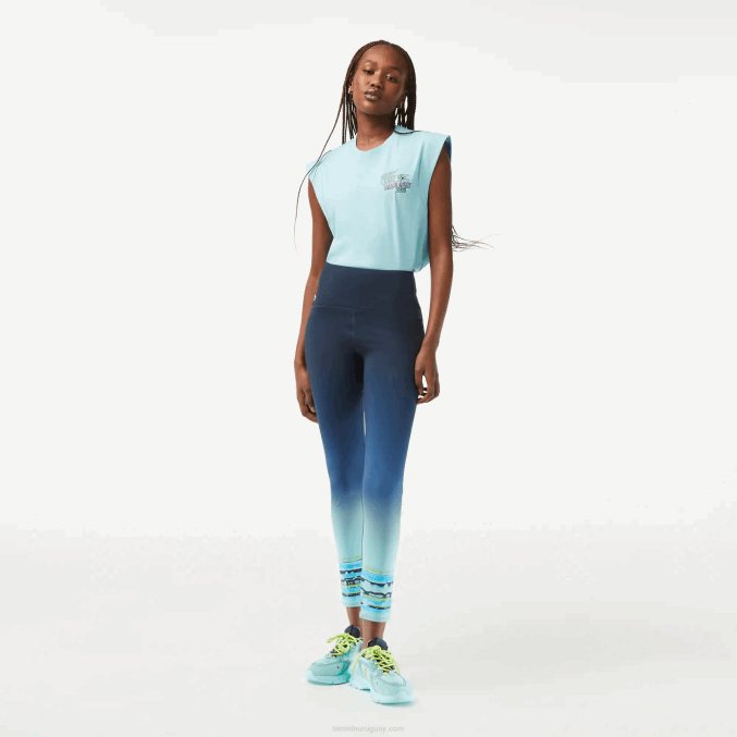 kxe azul VVL0A2410 mujer Lacoste sport miami edición abierta legging