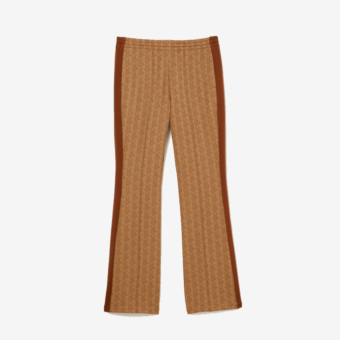 marrón beige zwm VVL0A2536 mujer Lacoste pantalones de chándal con monograma estampado
