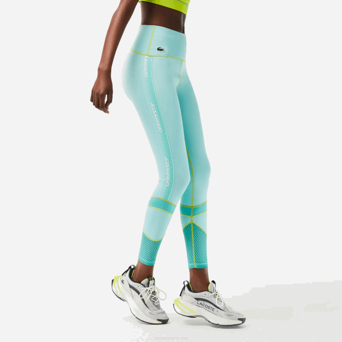menta j6d VVL0A2401 mujer Lacoste leggins deportivos con franja del logo