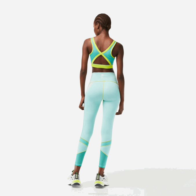 menta j6d VVL0A2401 mujer Lacoste leggins deportivos con franja del logo
