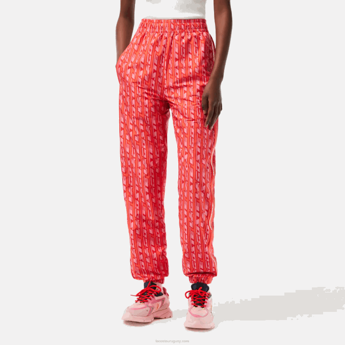 naranja rojo rosa zi1 VVL0A2396 mujer Lacoste pantalones de chándal con logo estampado