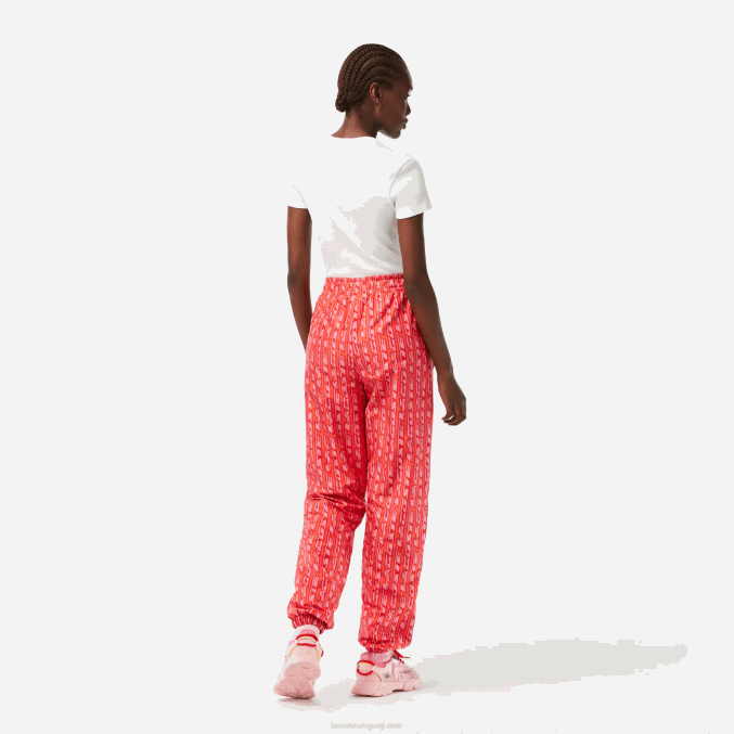 naranja rojo rosa zi1 VVL0A2396 mujer Lacoste pantalones de chándal con logo estampado