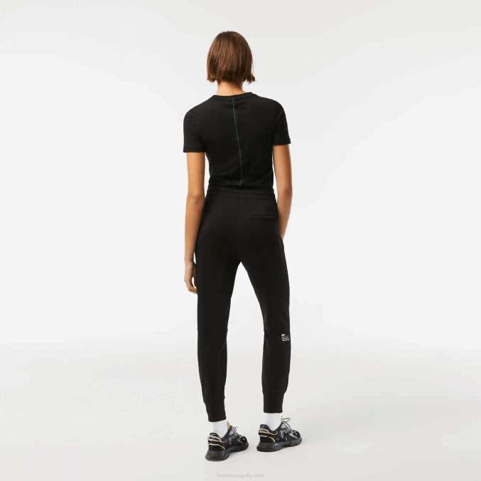 negro 031 VVL0A2404 mujer Lacoste pantalones de chándal de punto de algodón