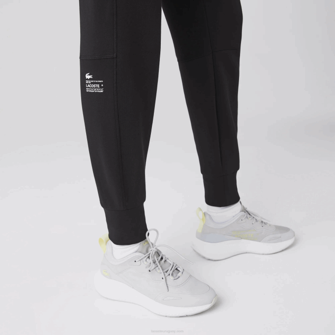 negro 031 VVL0A2404 mujer Lacoste pantalones de chándal de punto de algodón