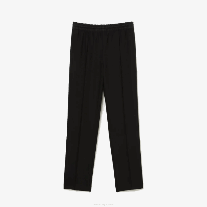 negro 031 VVL0A2648 mujer Lacoste pantalones ligeros de mezcla de lana