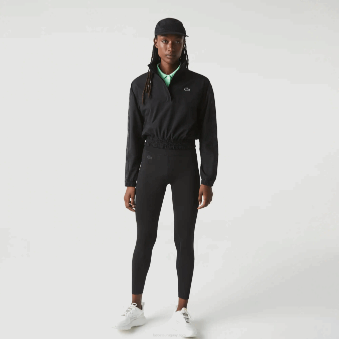 negro 8vm VVL0A2531 mujer Lacoste leggins deportivos con efecto tejido y bloques de color
