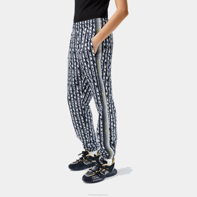negro azul blanco zi8 VVL0A2395 mujer Lacoste pantalones de chándal con logo estampado