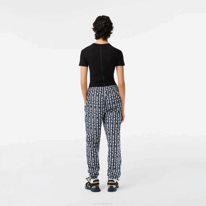 negro azul blanco zi8 VVL0A2395 mujer Lacoste pantalones de chándal con logo estampado