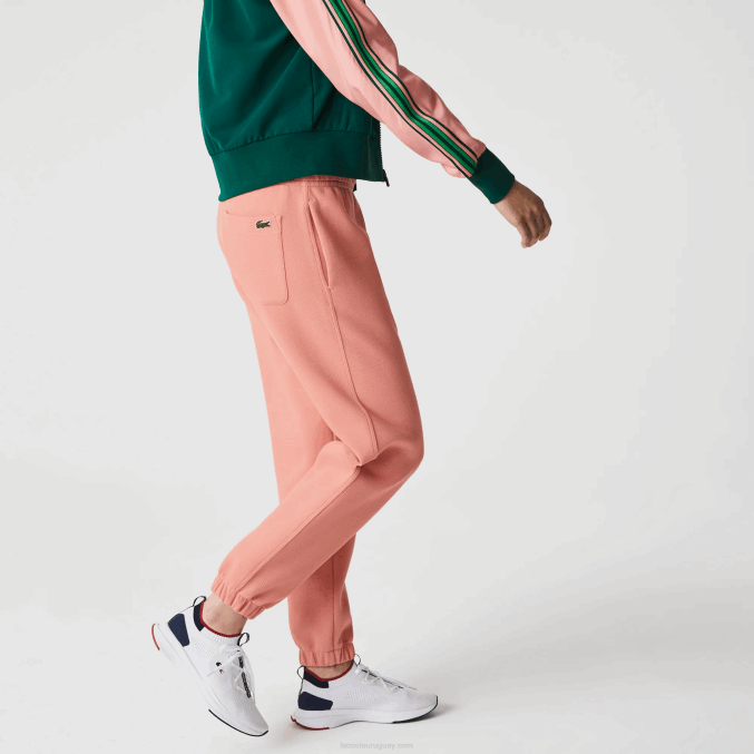 rosa 5mm VVL0A2424 mujer Lacoste joggers de mezcla de algodón