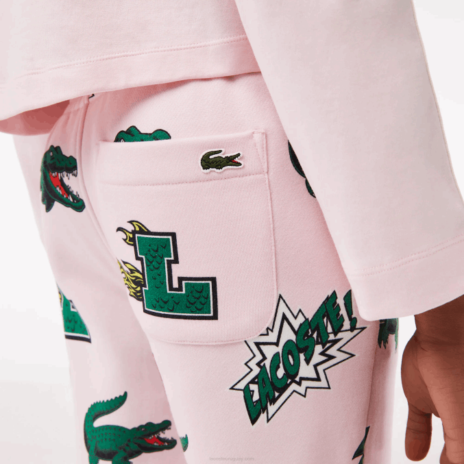 rosa claro t03 VVL0A2569 mujer Lacoste pantalones de chándal con estampado de cómic