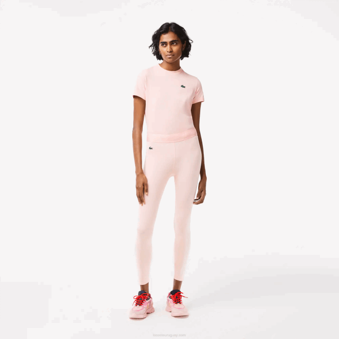 rosa kf9 VVL0A2409 mujer Lacoste leggins sport 7/8 largo poliéster reciclado