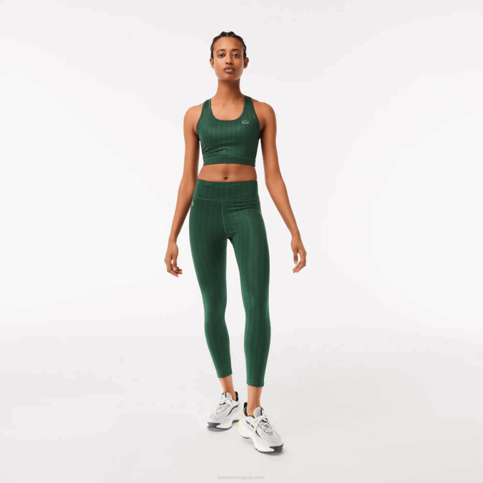 verde d1r VVL0A2573 mujer Lacoste leggins deportivos con tiro alto y estampado integral