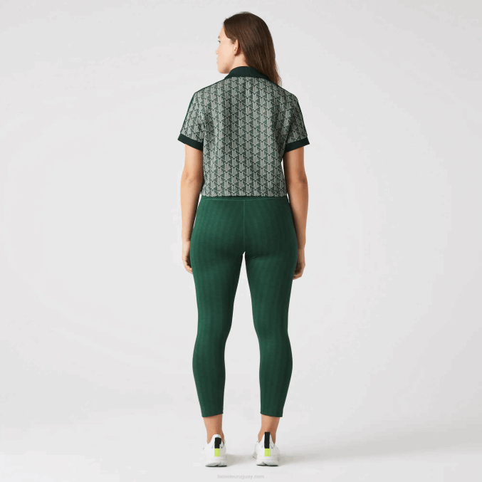 verde d1r VVL0A2573 mujer Lacoste leggins deportivos con tiro alto y estampado integral