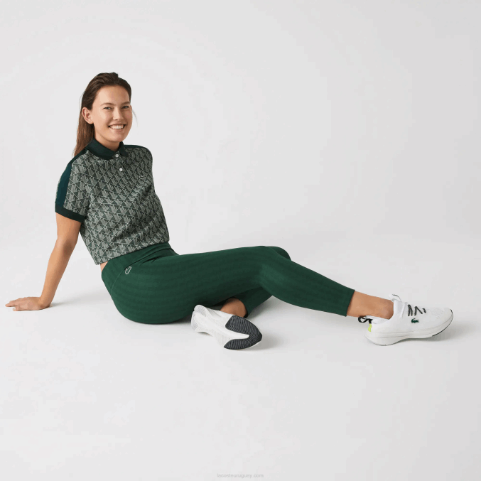 verde d1r VVL0A2573 mujer Lacoste leggins deportivos con tiro alto y estampado integral