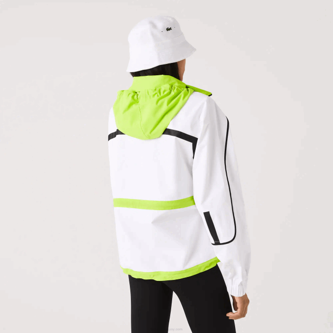 blanco amarillo ug5 VVL0A2621 mujer Lacoste cortavientos de nailon