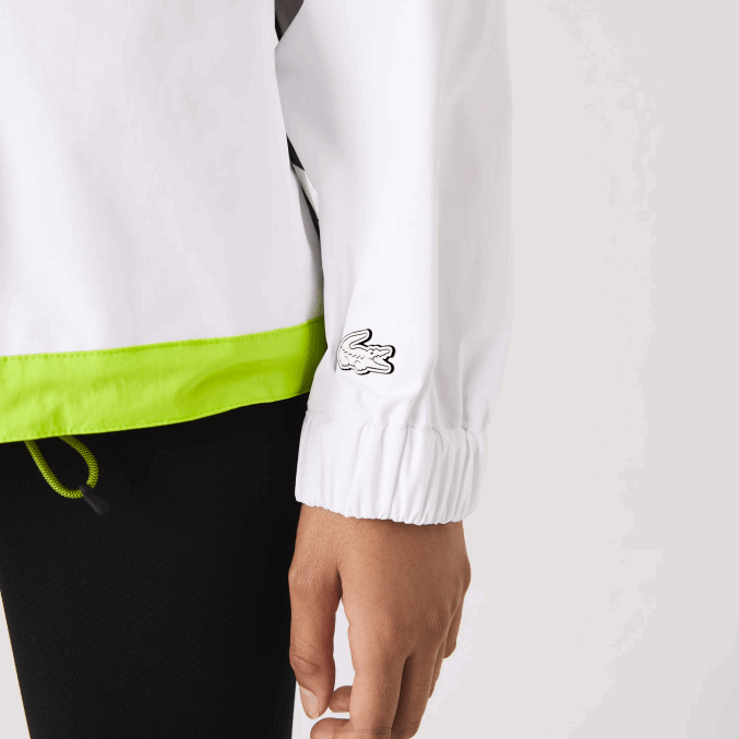 blanco amarillo ug5 VVL0A2621 mujer Lacoste cortavientos de nailon